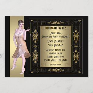 Roaring 20's Birthday Party Invitation