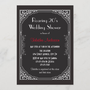 Roaring 20s Black - Wedding Shower Invitation