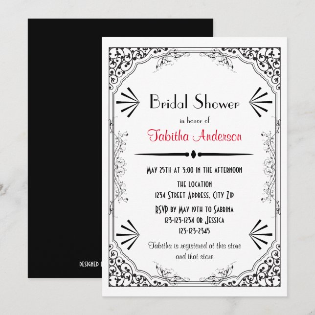 Roaring 20s - Bridal Shower Invitation (Front/Back)