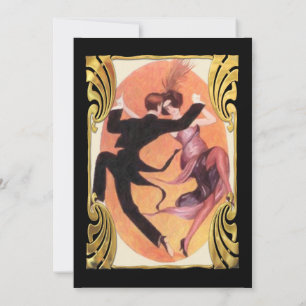 Roaring 20's Dancing Couple Cocktail Party Invitation