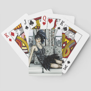 Roaring 20s Flapper Fashion Art Illustration Playing Cards