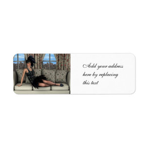 Roaring 20s Flapper Fashion Art Illustration Return Address Label