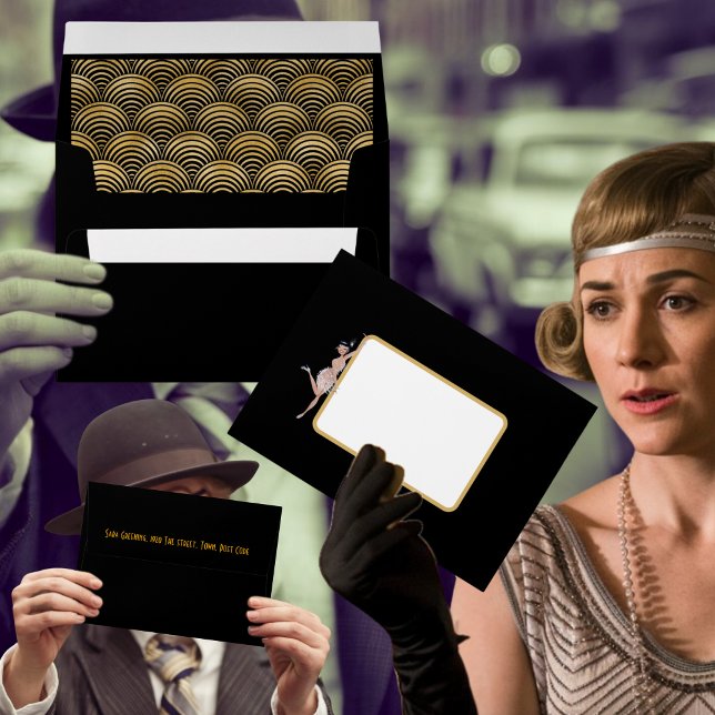 Roaring 20's Flapper girl Art Deco style party Envelope (Creator Uploaded)