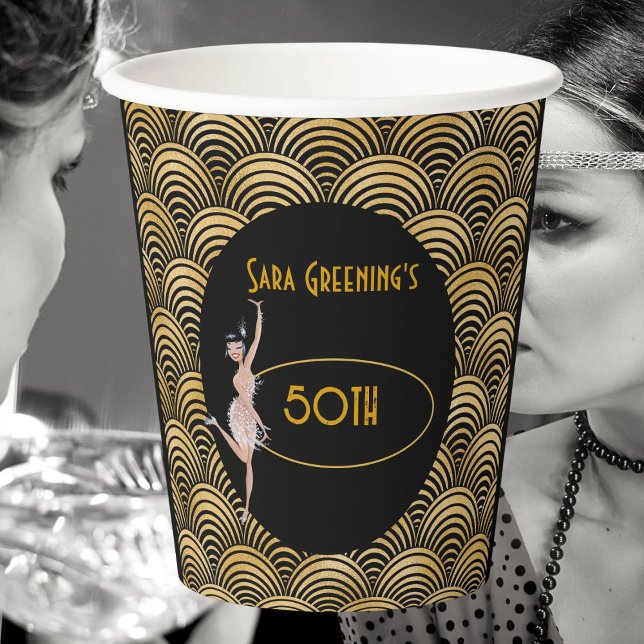 Roaring 20's Flapper Twenties Great Gatsby 1920 Paper Cups (Twenties cup
)