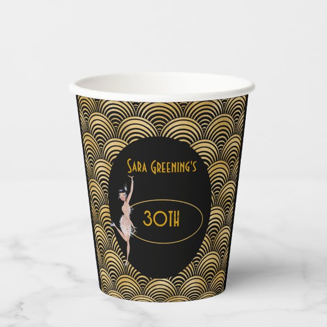 Roaring 20's Flapper Twenties Great Gatsby 1920 Paper Cups (Front)