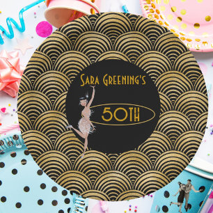 Roaring 20's Flapper Twenties Great Gatsby 1920 Paper Plate