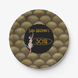 Roaring 20's Flapper Twenties Great Gatsby 1920 Paper Plate