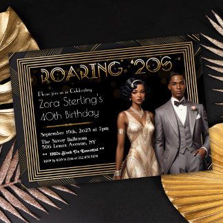 Roaring 20s Gatsby 1920s African American Invitation