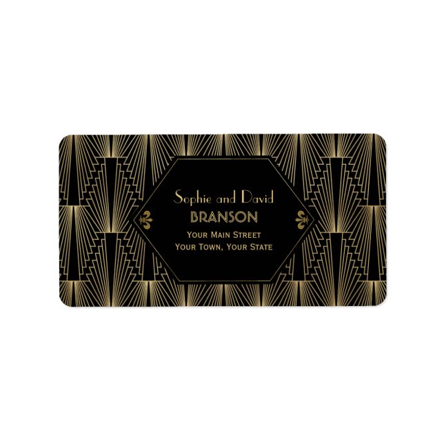 Roaring 20s Great Gatsby 1920s Art Deco Wedding Label (Front)