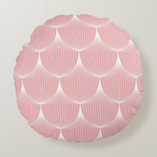 Roaring '20s Linear Scales: Elegant Pattern Round Cushion