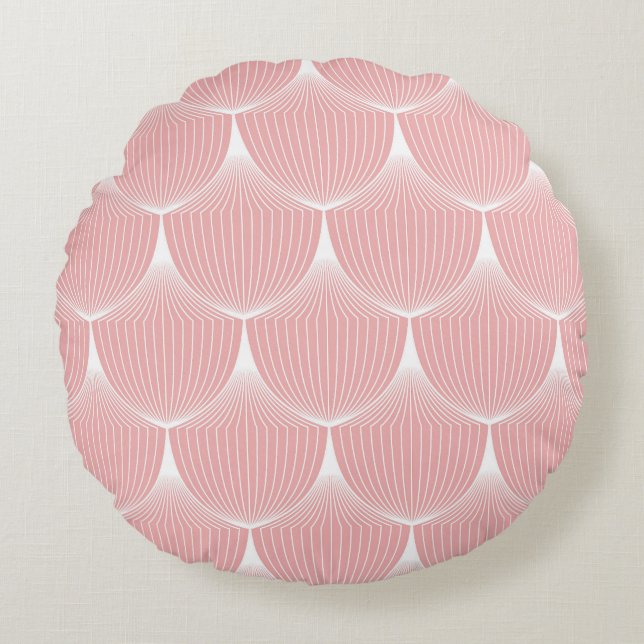 Roaring '20s Linear Scales: Elegant Pattern Round Cushion (Front)