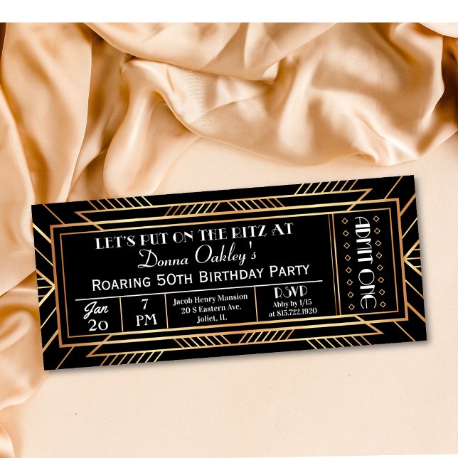 Roaring 20's Party Ticket Invitation (Creator Uploaded)