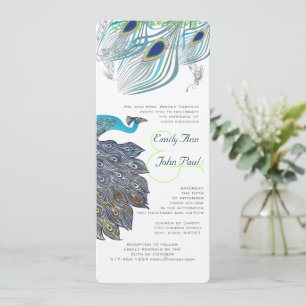 Roaring 20s Peacock Feathers Wedding Invitations