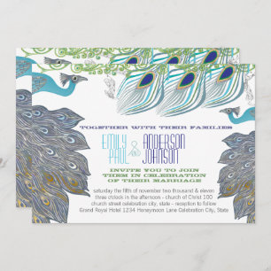 Roaring 20's Peacock Peacock Feathers Invitation