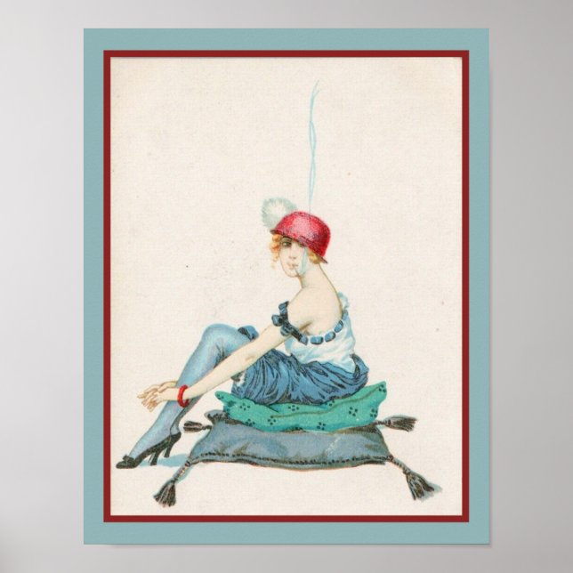 Roaring 20's Smoking Flapper Poster (Front)