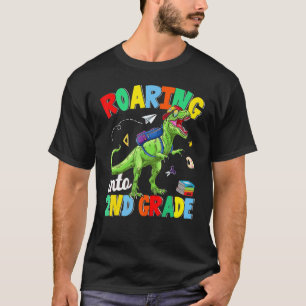 Roaring 2nd Grade Dinosaur Back To School Boys T-Shirt
