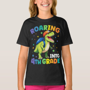 Roaring 4th Grade Dinosaur T Rex Back To School  T-Shirt