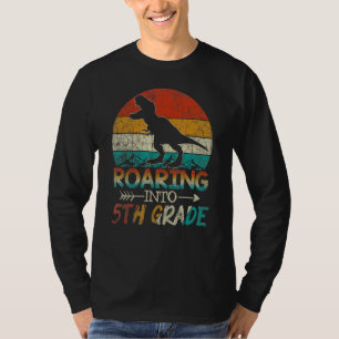 Roaring 5th Grade Dinosaur Rex Back To School Vint T-Shirt