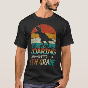 Roaring 6th Grade Dinosaur Rex Back To School Vint T-Shirt