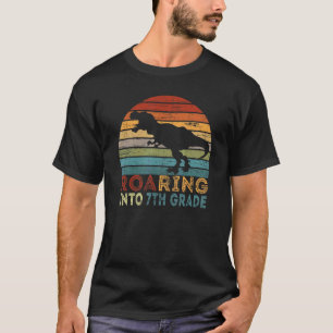 Roaring 7th Grade Dinosaur Rex Back To School Boys T-Shirt