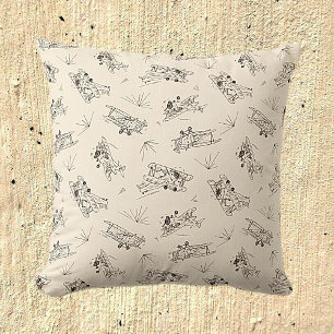 Roaring Art Deco Bi-planes - sketched pattern.   Cushion