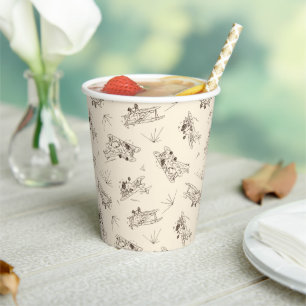 Roaring Art Deco Bi-planes - sketched pattern. Paper Cups