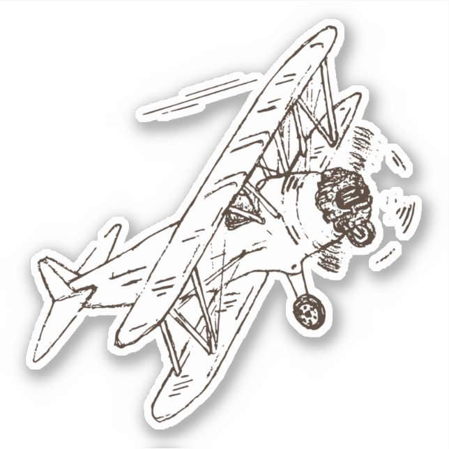 Roaring Art Deco Bi-planes - sketched single. (Front)