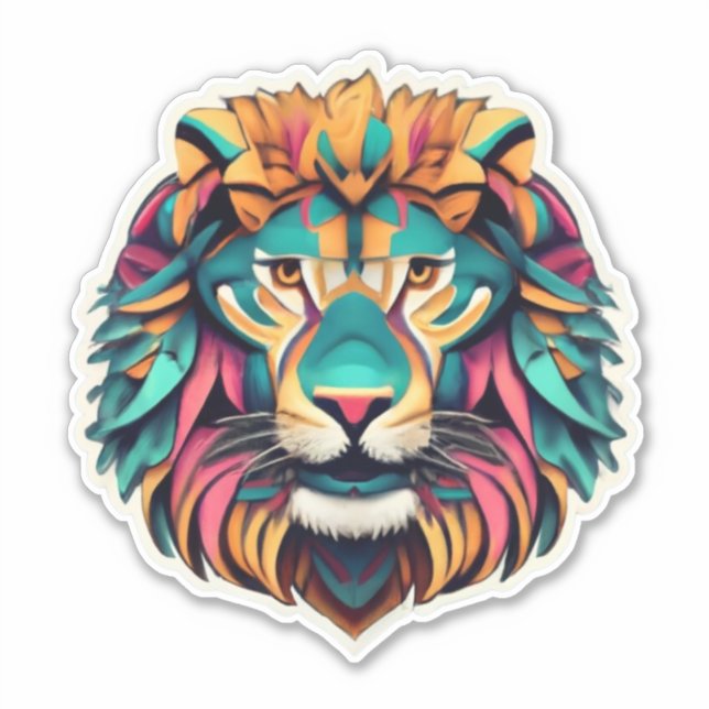 Roaring Artistry Lion Sticker Collection (Front)