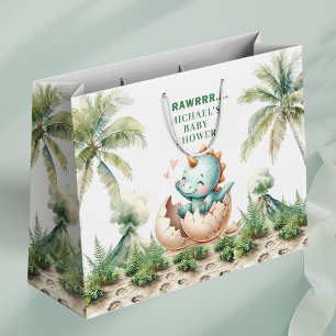 Roaring Baby Dino Shower Gift Bag Hatching Soon