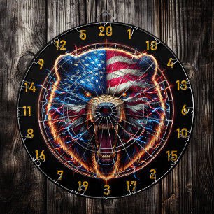 Roaring Bear of American Pride Dartboard