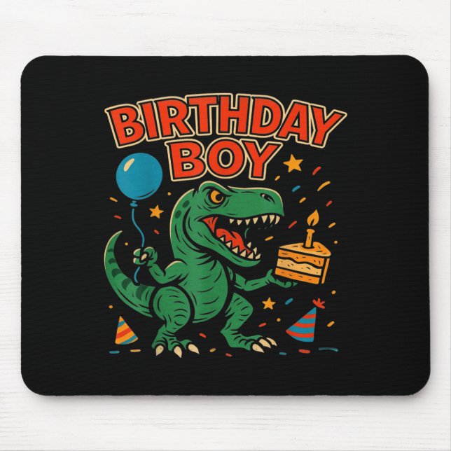 Roaring Birthday Boy Dinosaur Celebration Design _ Mouse Pad (Front)