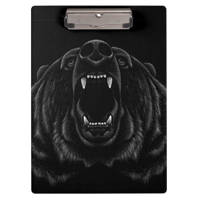 Roaring Black Bear  Clipboard (Front)
