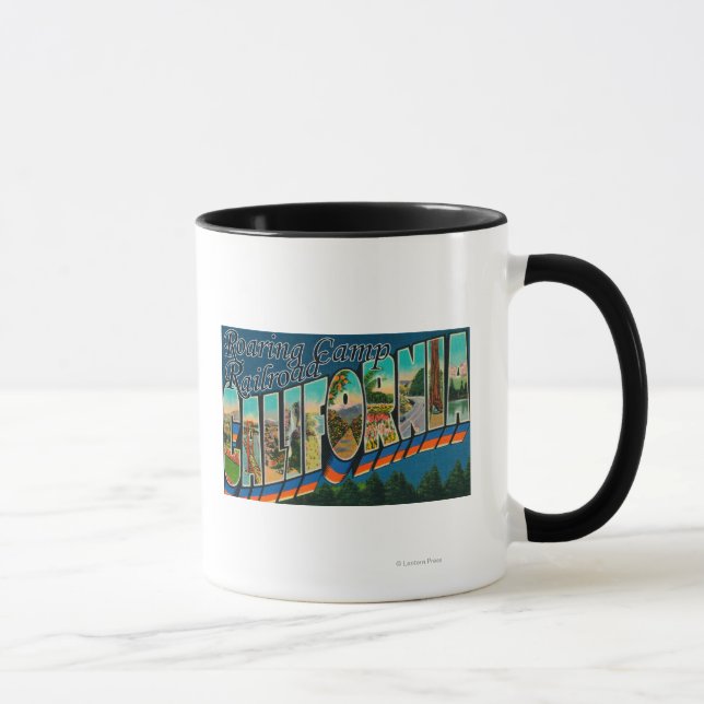 Roaring Camp Railroad, CA - Large Letter Scenes Mug (Right)