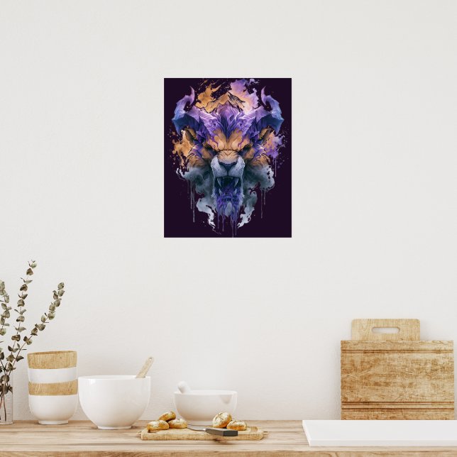 Roaring Demon Lion Poster (Kitchen)