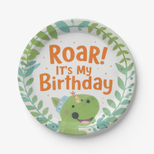 Roaring Dinosaur Birthday Party Paper Plates
