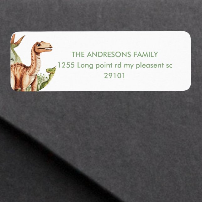 Roaring Dinosaur Birthday Party  Return Address Label (Creator Uploaded)