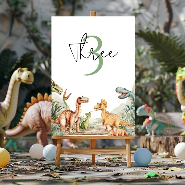 Roaring Dinosaur Birthday Party Table Number (Creator Uploaded)