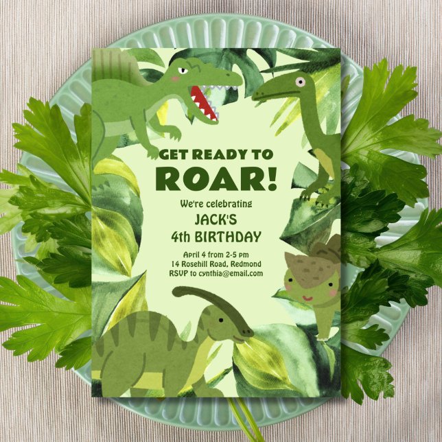 Roaring Dinosaurs Child Birthday Invitation (Creator Uploaded)