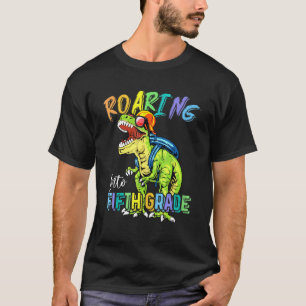 Roaring Fifth Grade Dinosaur T Rex Back to School  T-Shirt