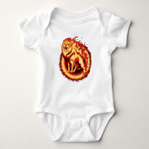 Roaring Fire Lion Baby Bodysuit
