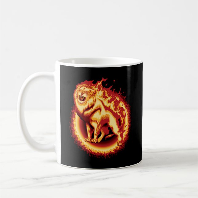 Roaring Fire Lion Coffee Mug (Left)