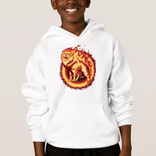 Roaring Fire Lion Hoodie (Front)