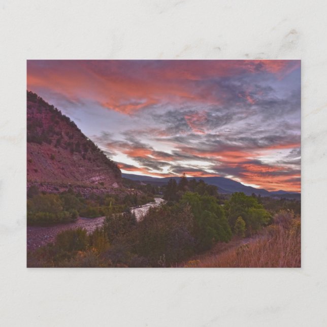 Roaring Fork River Sunrise, Colorado Postcard (Front)