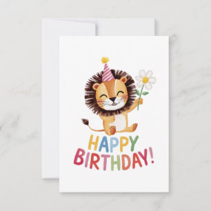 Roaring Fun Lion Birthday Design  Thank You Card