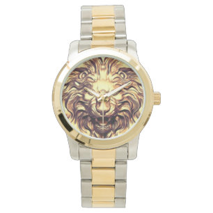 Roaring Gold Lion Head eWatch Watch