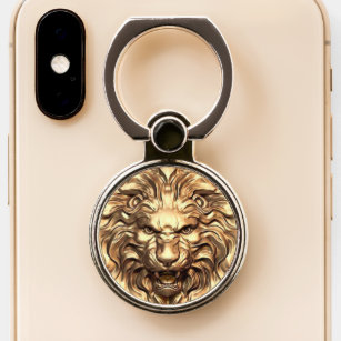 Roaring Gold Lion Head Ring Holder