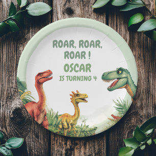 Roaring Good Time Dino Party Paper Plate