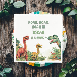 Roaring Good Time Dinosaur Party Napkin