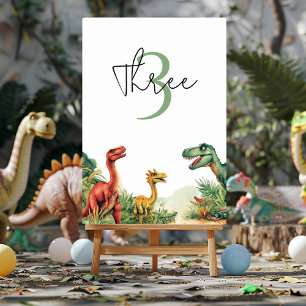 Roaring Good Time Dinosaur Party Table Number