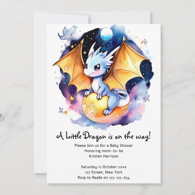 Roaring Good Time: Dragon Baby Shower Invitation (Front)